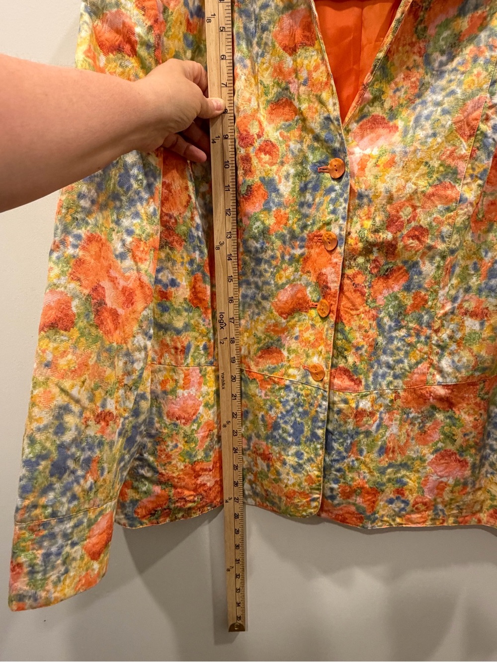 Coldwater Creek Multicolor Floral-Print butter yellow Button-Down Jacket blazer - Picture 11 of 13